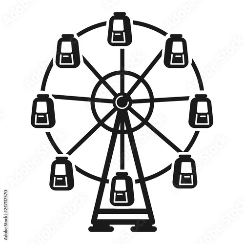 Ferris wheel icon. Simple illustration of ferris wheel vector icon for web design isolated on white background
