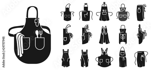 Apron icons set. Simple set of apron vector icons for web design on white background photo