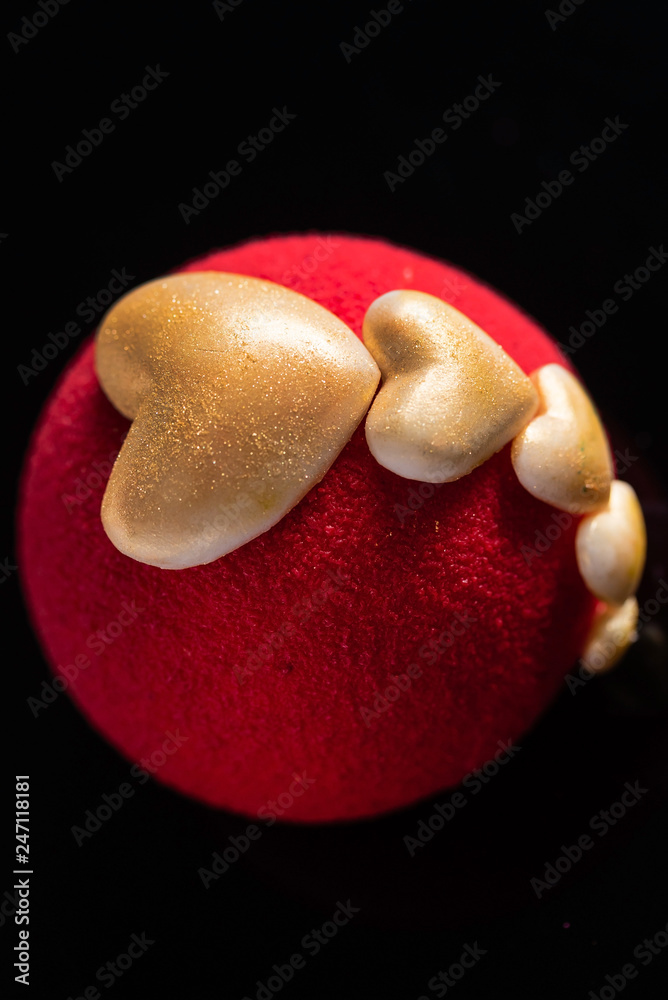 Cake with strawbery in the shape of heart on Valentine's Day Cake with strawbery in the shape of heart on Valentine's Day