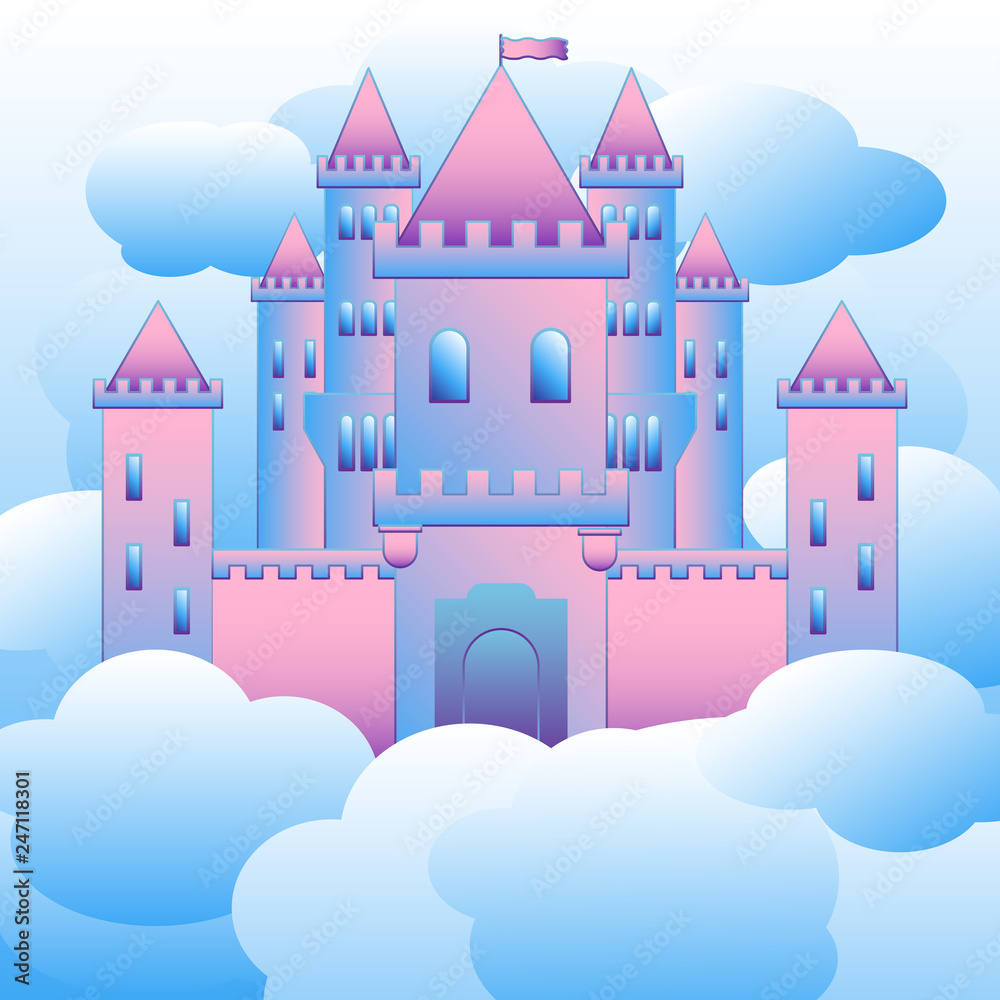 Vector illustration of castles in the air