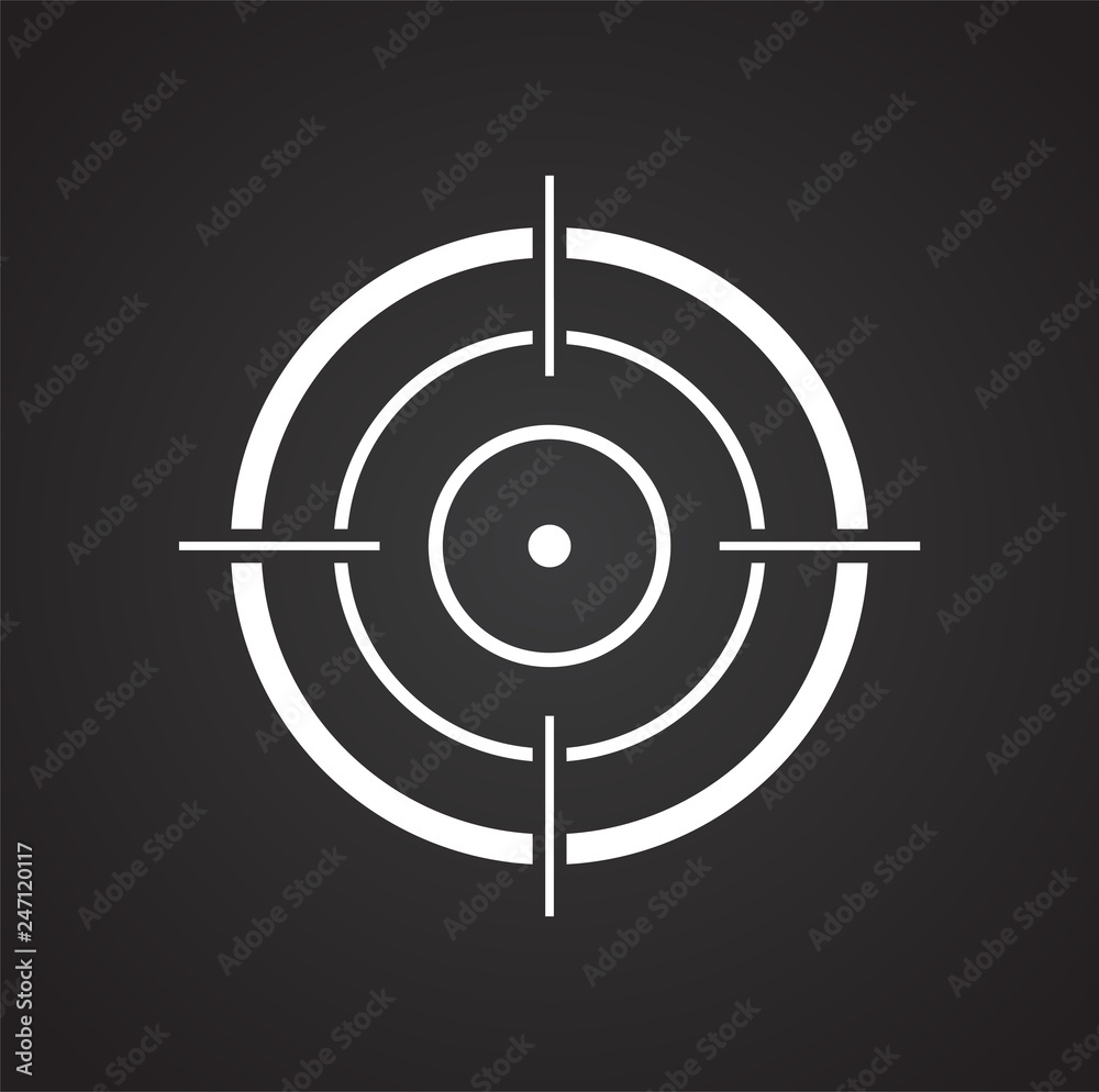 Target icon set on black background for graphic and web design, Modern simple vector sign. Internet concept. Trendy symbol for website design web button or mobile app Target icon set on black background for graphic and web design, Modern simple vector sign. Internet concept. Trendy symbol for website design web button or mobile app