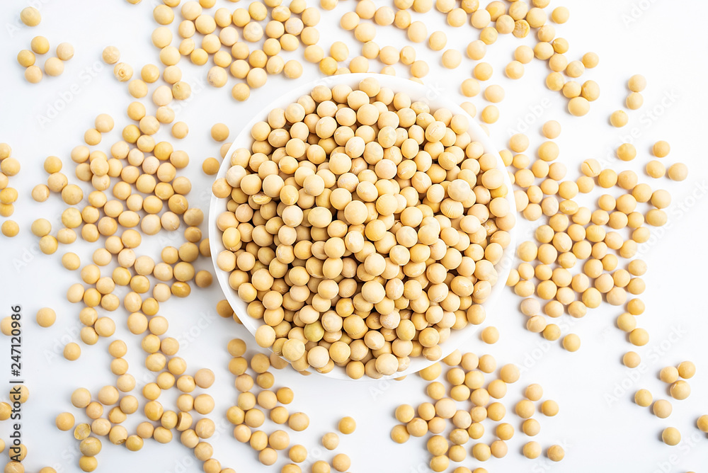 Yellow beans on white background Yellow beans on white background