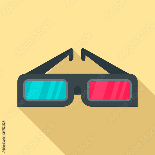 3d glasses icon. Flat illustration of 3d glasses vector icon for web design