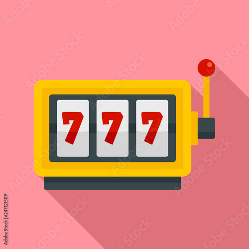 Casino slot machine icon. Flat illustration of casino slot machine vector icon for web design