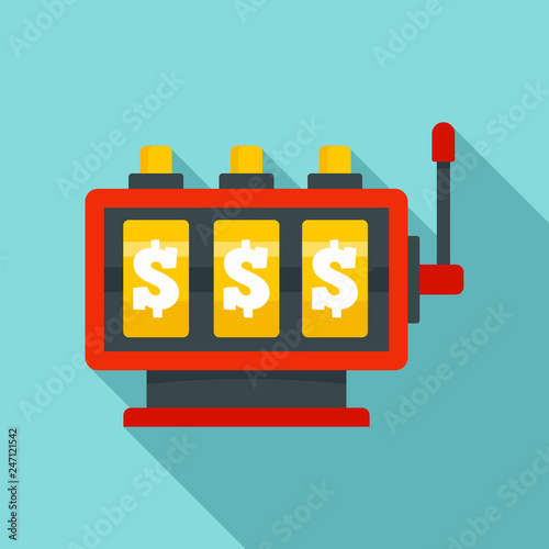 Fortune slot machine icon. Flat illustration of fortune slot machine vector icon for web design