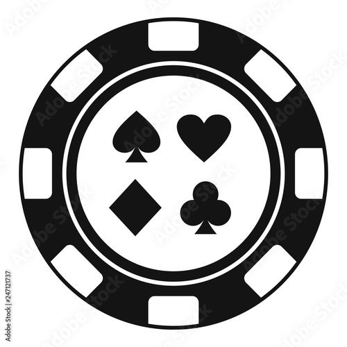 Casino chip sign card icon. Simple illustration of casino chip sign card vector icon for web design isolated on white background