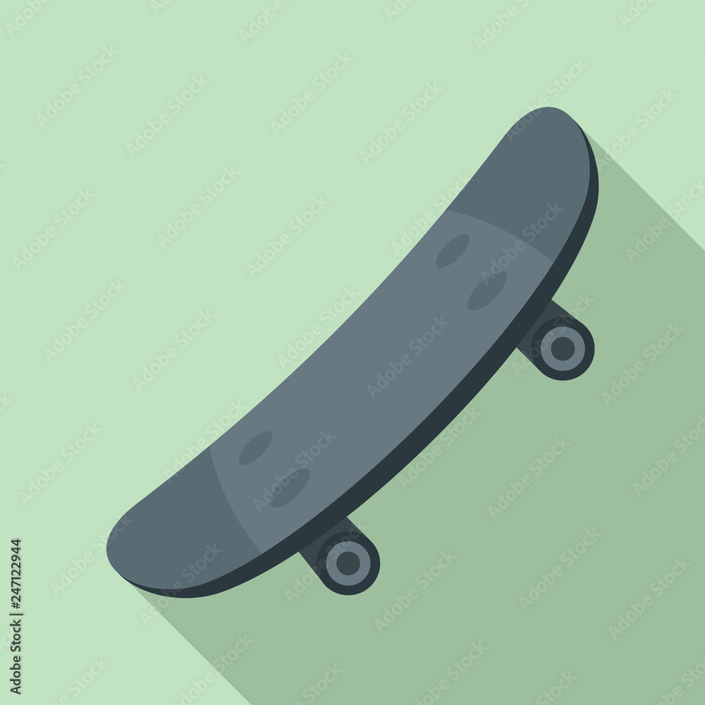 Black skateboard icon. Flat illustration of black skateboard vector icon for web design Black skateboard icon. Flat illustration of black skateboard vector icon for web design