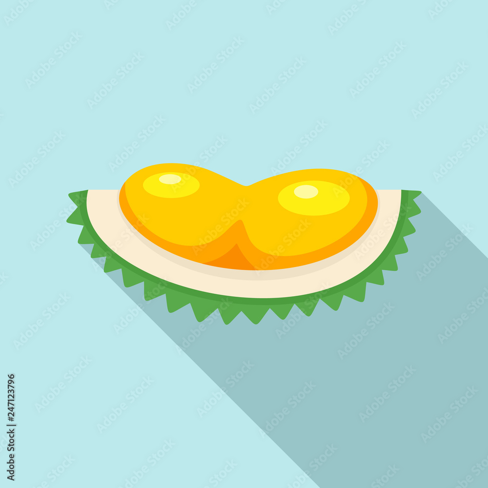 Tasty durian slice icon. Flat illustration of tasty durian slice vector icon for web design Tasty durian slice icon. Flat illustration of tasty durian slice vector icon for web design
