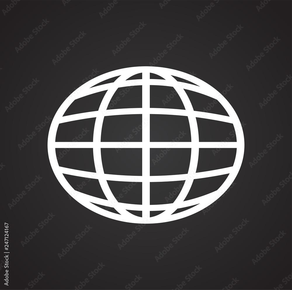 Globe icon on black background for graphic and web design, Modern simple vector sign. Internet concept. Trendy symbol for website design web button or mobile app Globe icon on black background for graphic and web design, Modern simple vector sign. Internet concept. Trendy symbol for website design web button or mobile app
