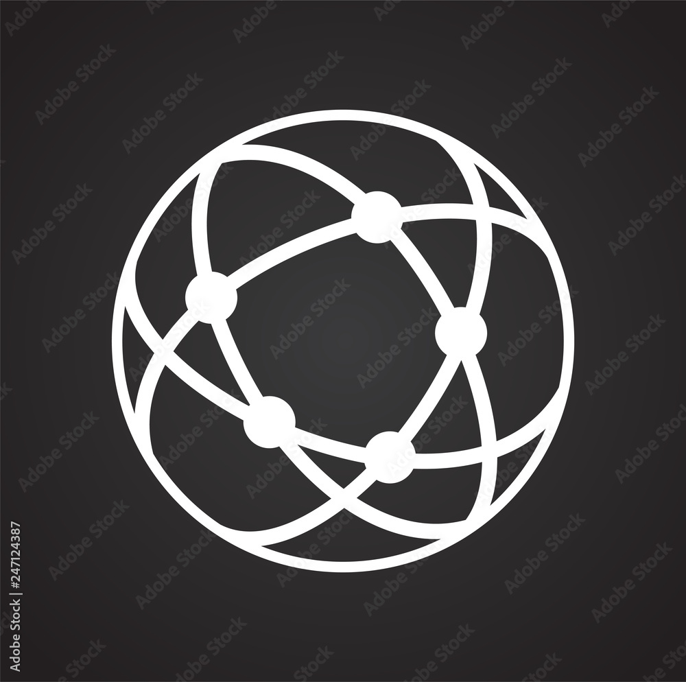 Globe icon on black background for graphic and web design, Modern simple vector sign. Internet concept. Trendy symbol for website design web button or mobile app Globe icon on black background for graphic and web design, Modern simple vector sign. Internet concept. Trendy symbol for website design web button or mobile app