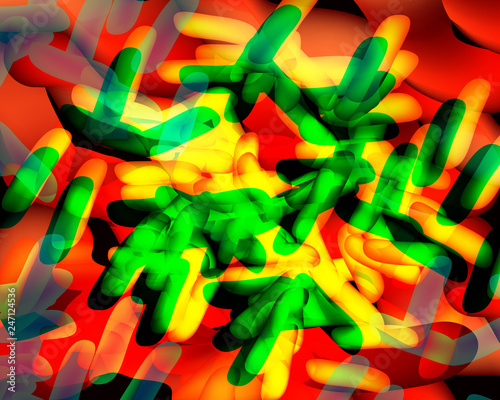 Background green lactobacillus, bifidobacteria, probiotic, prebiotic. Infographics. Vector illustration on isolated background.