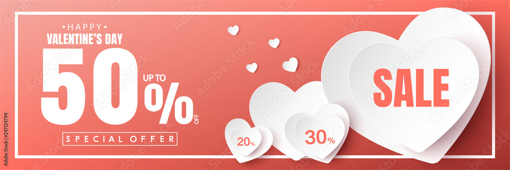 happy valentine's day sale banner vector design happy valentine's day sale banner vector design