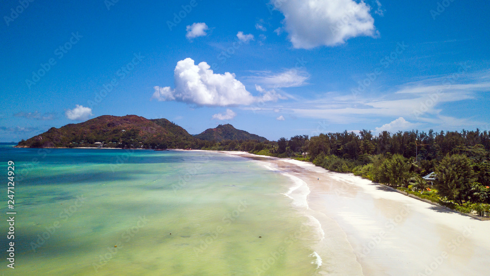 aerial view of tropical paradise beach with white sand aerial view of tropical paradise beach with white sand