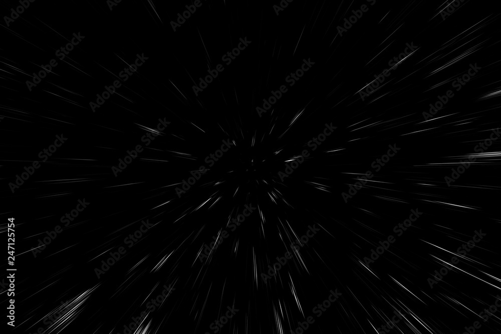 Bokeh white lines on black background, abstraction, abstract speed light motion blur texture, star particle or space traveling, black and white extrusion effect Bokeh white lines on black background, abstraction, abstract speed light motion blur texture, star particle or space traveling, black and white extrusion effect