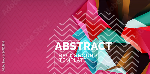 Fototapeta Naklejka Na Ścianę i Meble -  Color geometric abstract background, minimal abstraction design with mosaic style 3d shape