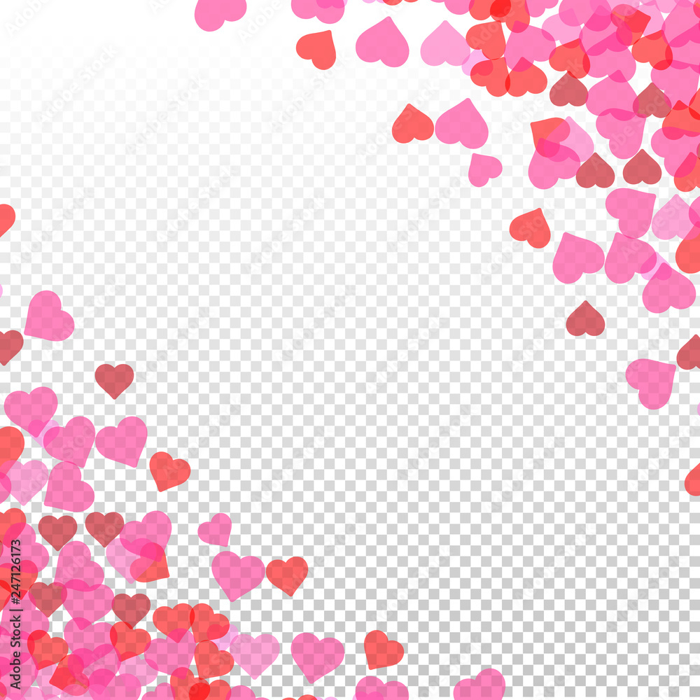 Hearts valentine background on transparent vector. Heart shapes Women's Day pattern with space for text or image Hearts valentine background on transparent vector. Heart shapes Women's Day pattern with space for text or image