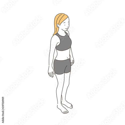 ボティパーツ　女性　人物　全身　イラスト