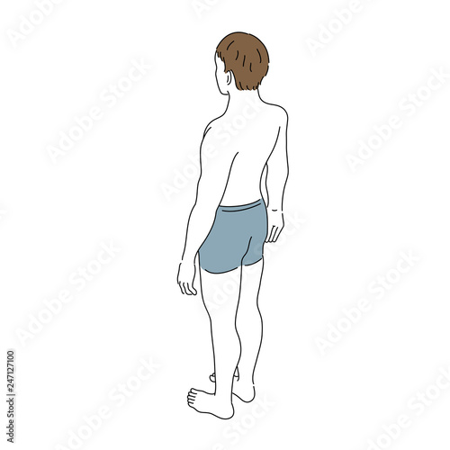  ボティパーツ　後ろ姿　人物　全身　イラスト