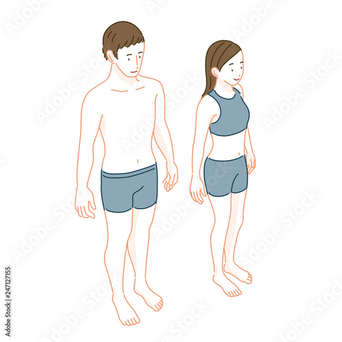  ボティパーツ　男女　人物　全身　イラスト