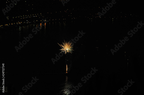 Fireworks on the sea