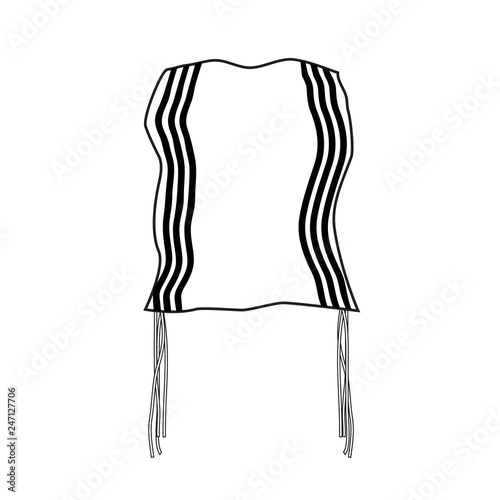 Tzitzit. Jewish religious clothing. Vector illustration on isolated background