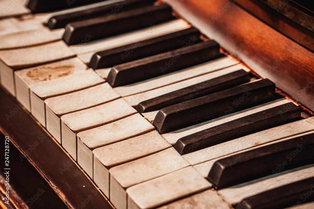 Vintage piano closeup