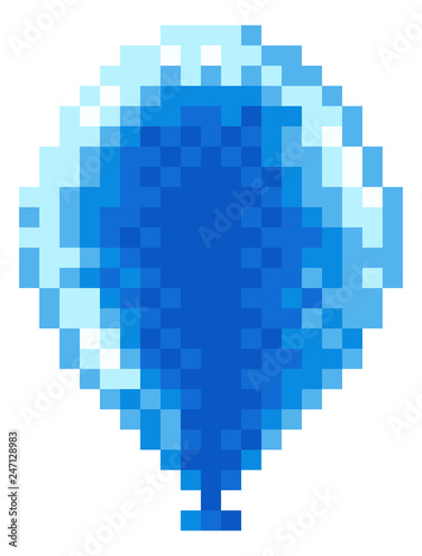 A blue balloon icon in a re...