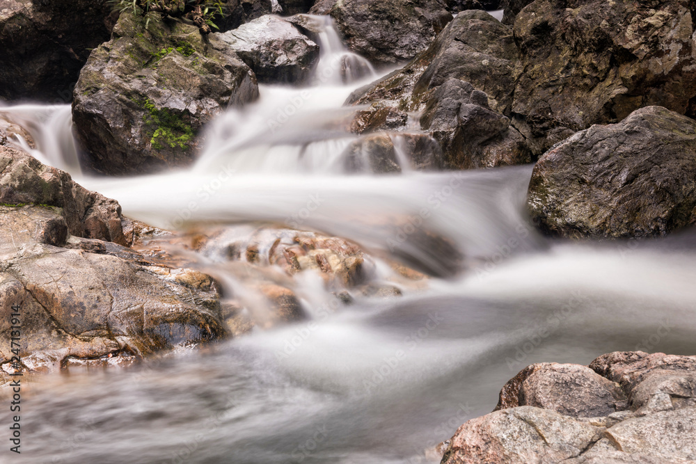 Cascade motion waterfall. Nature abstract background Cascade motion waterfall. Nature abstract background