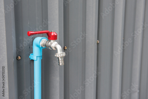 steel water faucet or tab