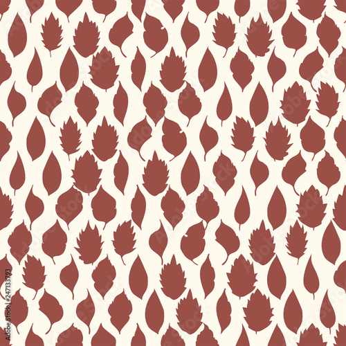 Seamless pattern. Leaves on light background