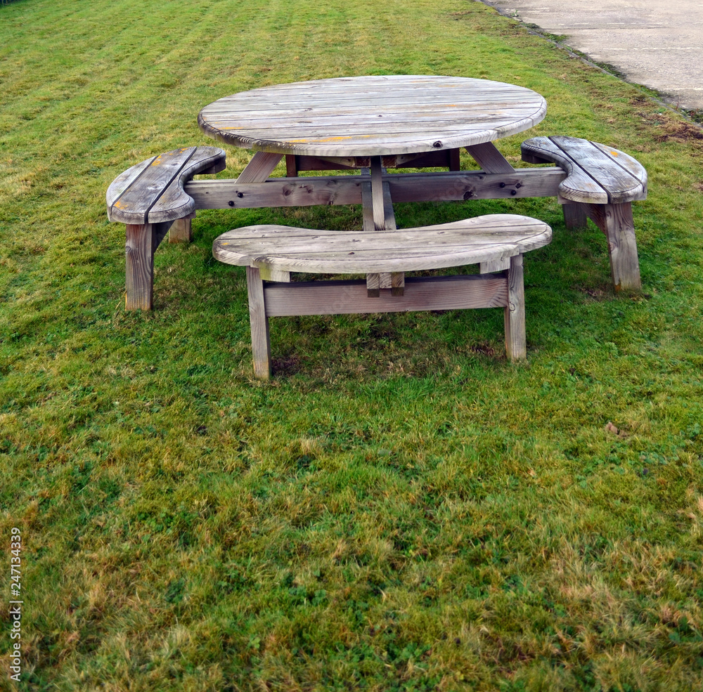 wooden chair and table in the garden wooden chair and table in the garden