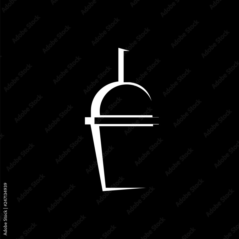 drinking glass vector icon on black background drinking glass vector icon on black background