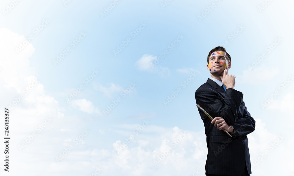 Inspiration of young creative businessman Inspiration of young creative businessman