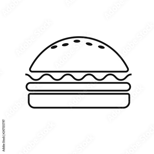 Burger icon vector. Fast food icon. Burger vector silhouette