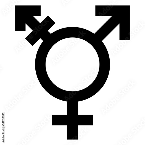 gz313 GrafikZeichnung - english - lesbian, gay, bisexual and transgender symbol: (LGBT) - gender / male-transgender-female - simple template / close-up - black / white - square xxl - g7161 photo