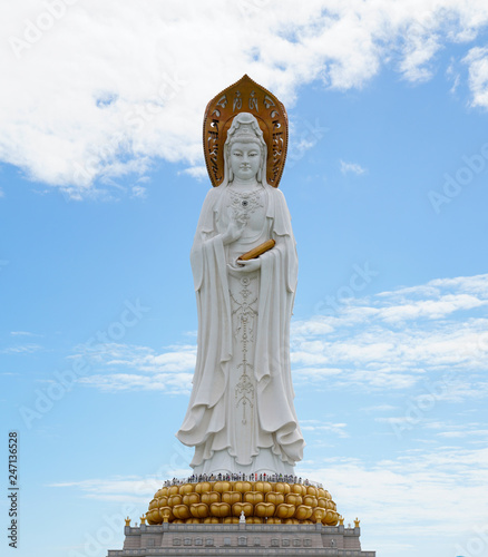 The Guanyin of Nanshan  is a 108-metre (354 ft) statue of the bodhisattva Guanyin, sited on the south coast of China's island province Hainan near the Nanshan Temple of Sanya.
