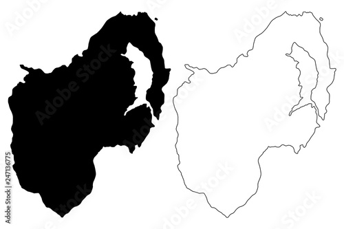 County Down (United Kingdom, Northern Ireland, Counties of Northern Ireland) map vector illustration, scribble sketch Down map photo