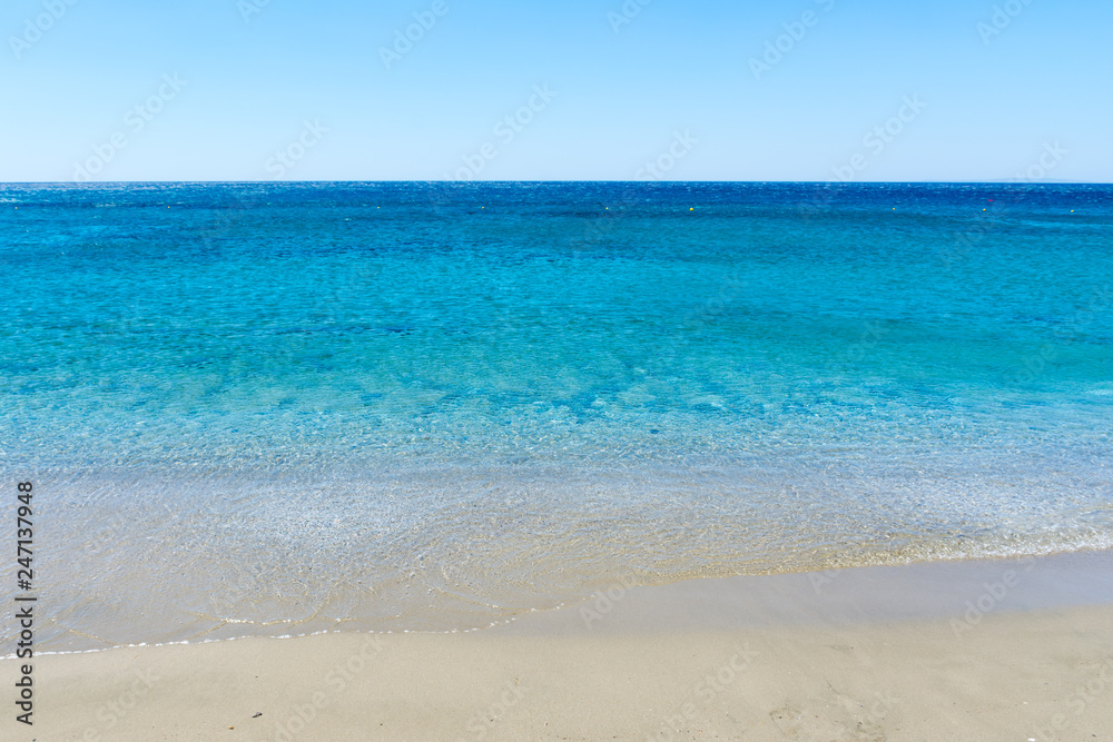 the sand on the shore of the Mediterranean sea