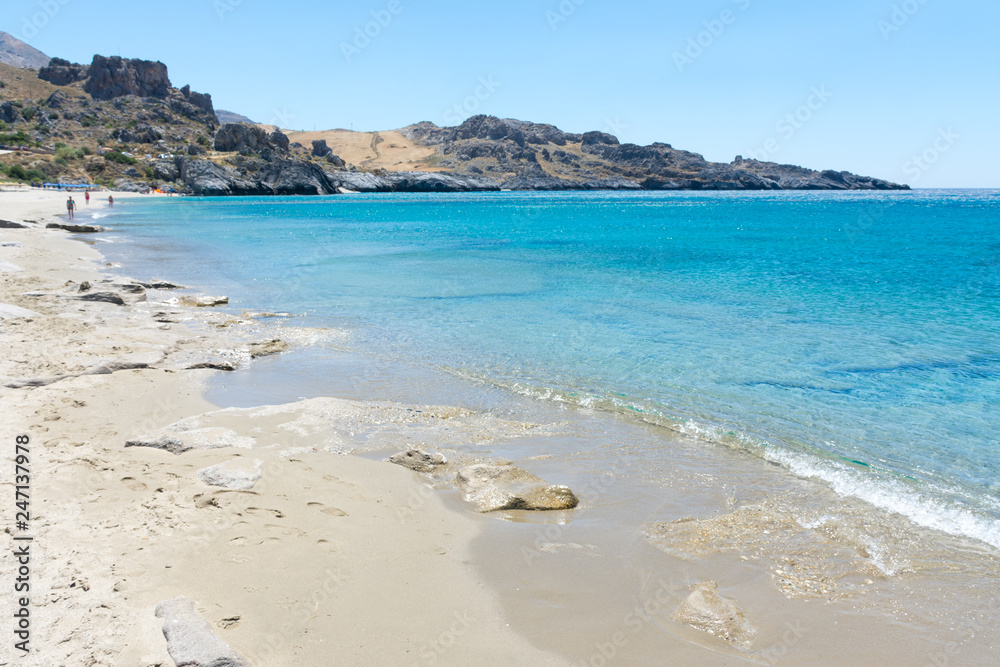 Crete. The Beach Of Damnoni