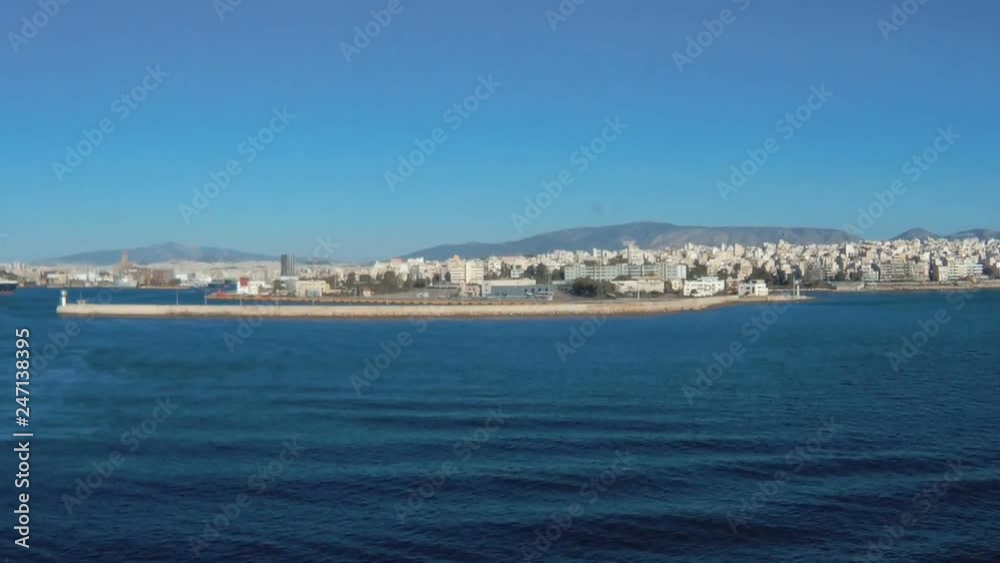 Hyperlapse of the entrance to the port of Piraeus, Athens, Greece Hyperlapse of the entrance to the port of Piraeus, Athens, Greece