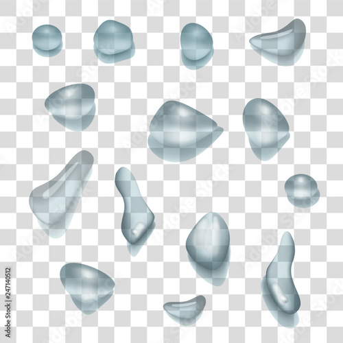 Vector illustration of realistic water drops.