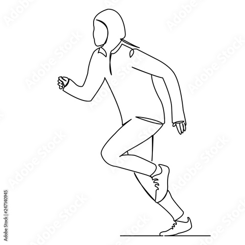 muslim woman in hijab running athlete
