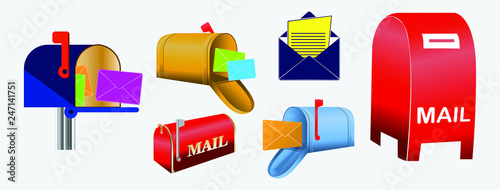set of classic mailbox and envelope. easy to modify