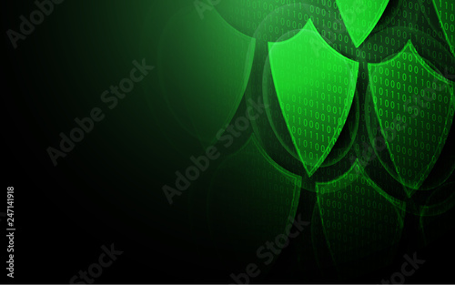 Cyber security and network protection. Future cyber technology and Concept of business security system background
