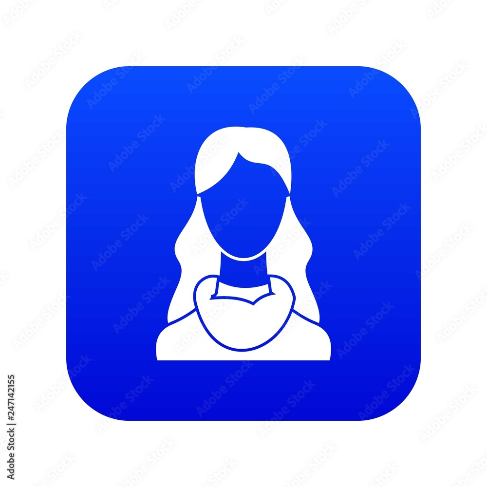 Woman icon digital blue for any design isolated on white vector illustration Woman icon digital blue for any design isolated on white vector illustration