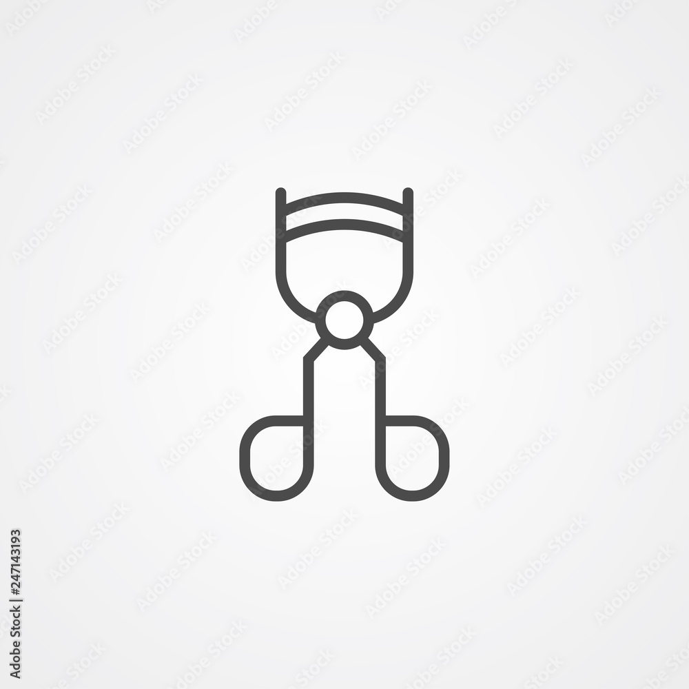Eyelash curler vector icon sign symbol
