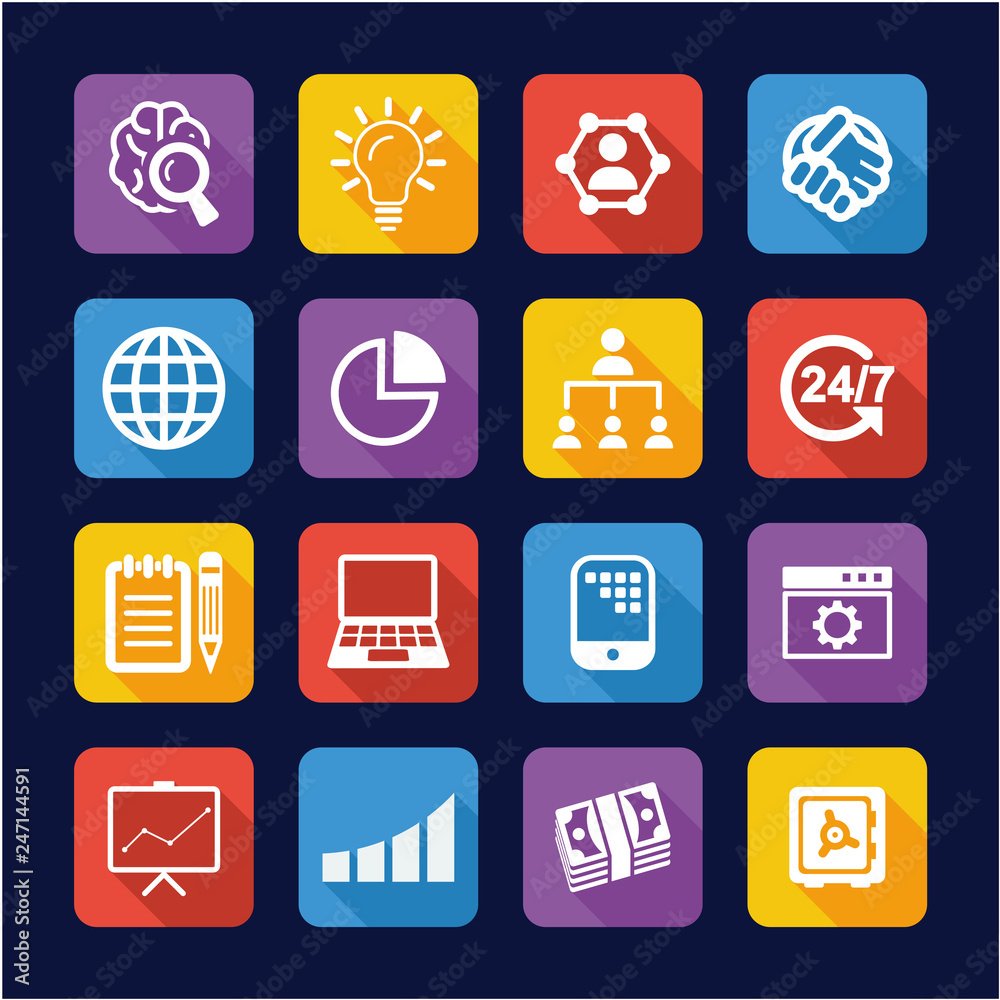 Business Enterprise Icons Flat Design Business Enterprise Icons Flat Design