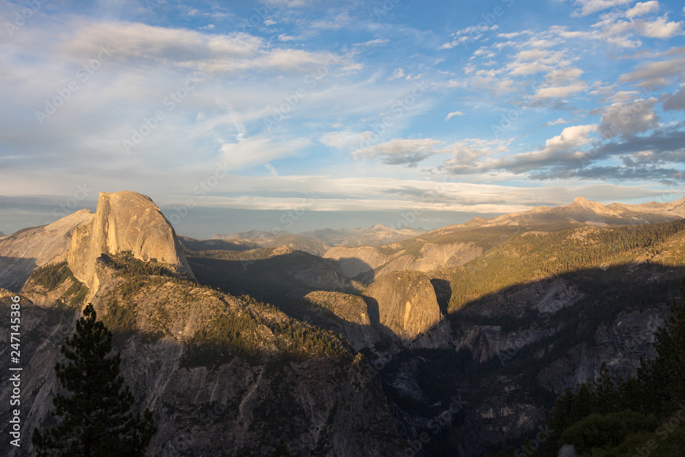 Sunset view on Half dome in Yosemite National Park, California, USA
