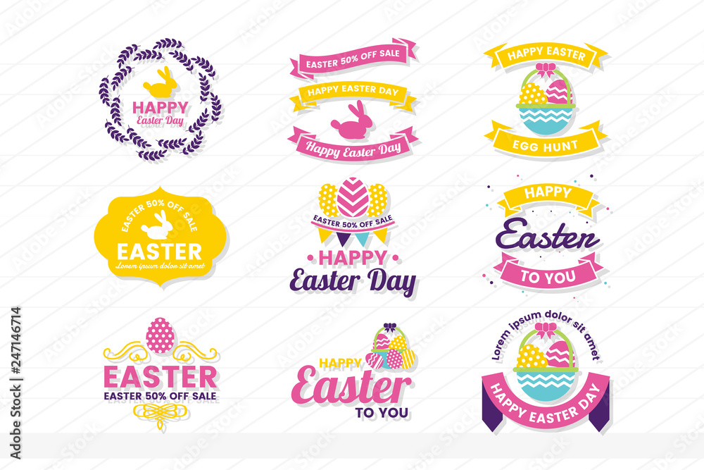 easter Retro Vintage Vector Label