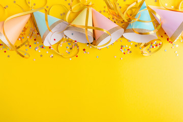 Birthday Party Background on Yellow